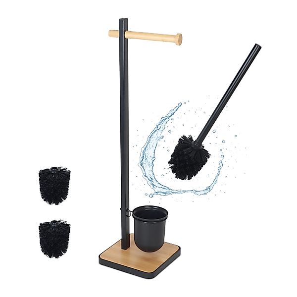 relaxdays WC-Garnitur Bambus & Stahl günstig online kaufen