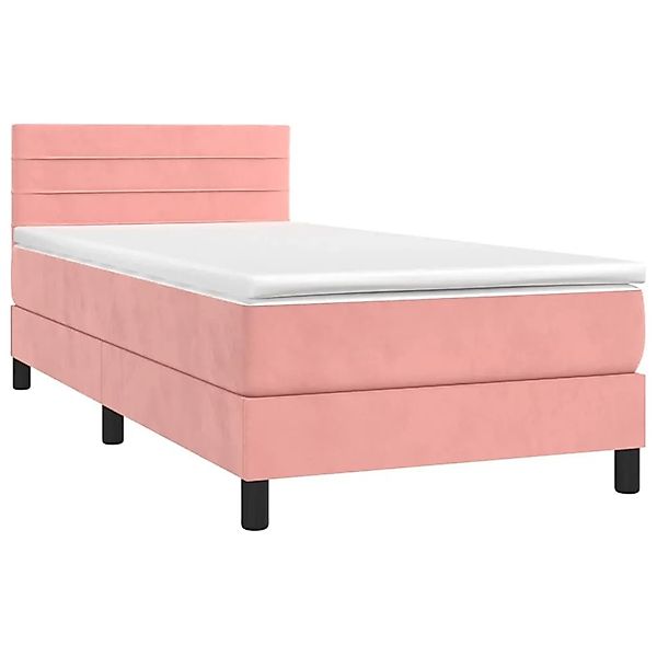 vidaXL Boxspringbett mit Matratze & LED Rosa 80x200 cm Samt 3134434 günstig online kaufen