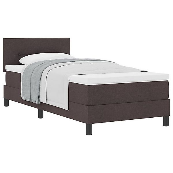 vidaXL Bett Boxspringbett mit Matratze Dunkelbraun 100x200 cm Stoff (1-tlg) günstig online kaufen
