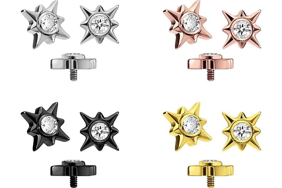 PIERCINGLINE Piercing-Set Titan Schraubaufsatz mit Außengewinde günstig online kaufen