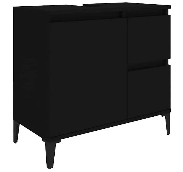 furnicato Badezimmerspiegelschrank Badschrank Schwarz 65x33x60 cm Holzwerks günstig online kaufen