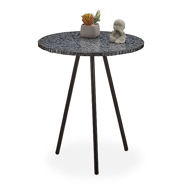 relaxdays Beistelltisch Mosaik, Schwarz günstig online kaufen