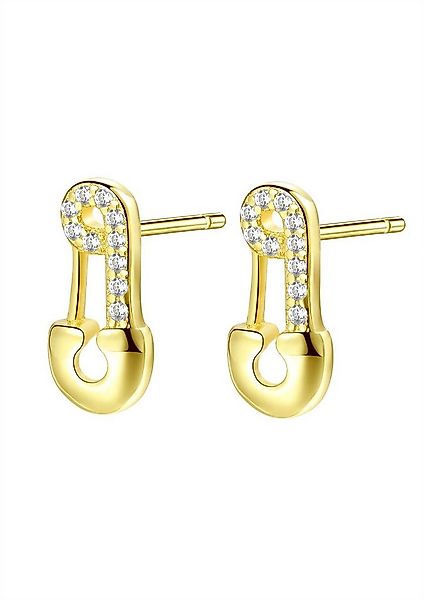 Hey Happiness Paar Ohrstecker Silber Ohrstecker Nadel Zirkonia, 18K vergold günstig online kaufen