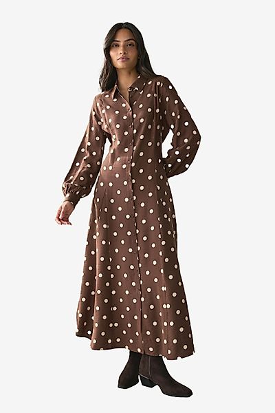 Next Midikleid Langärmeliges Hemdkleid in Midilänge günstig online kaufen