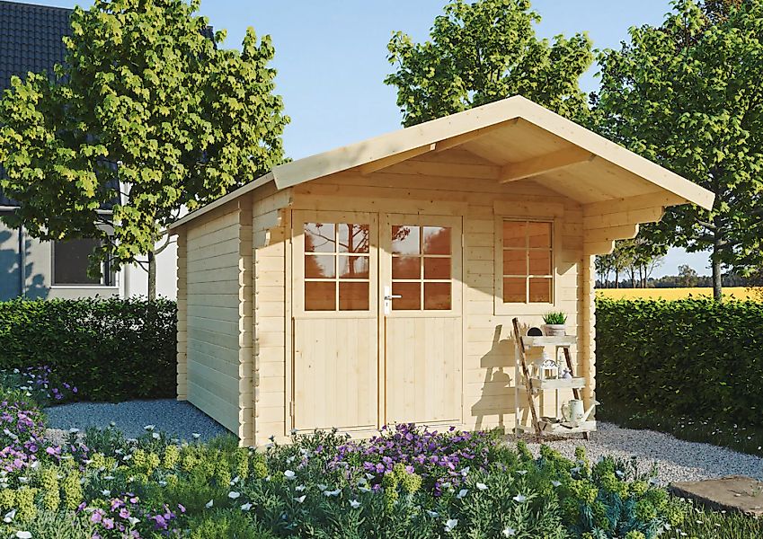 KONIFERA Gartenhaus "Kallenberg 2" Blockbohlenhaus inkl. Hochbeet (100x200x günstig online kaufen