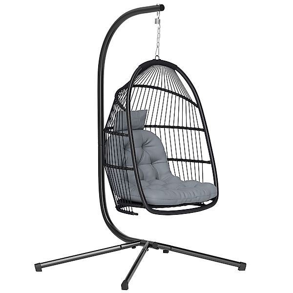 Outsunny Hängesessel Ei mit Gestell, Gartenschaukel außen mit klappbarem Ko günstig online kaufen
