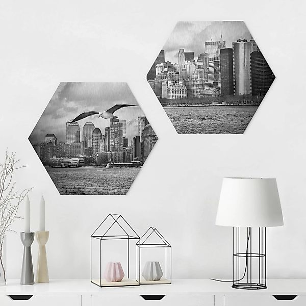 2-teiliges Hexagon-Alu-Dibond Bild No.YK1 New York II günstig online kaufen