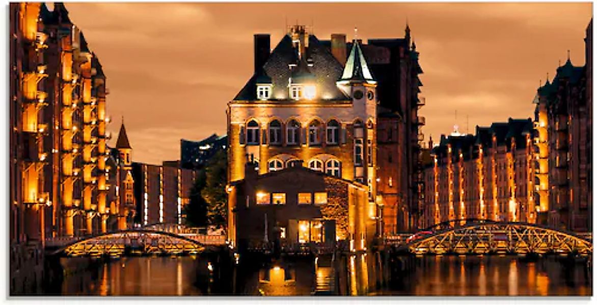 Artland Glasbild »Speicherstadt in Hamburg« Deutschland 1 Stk. tlg. in vers günstig online kaufen