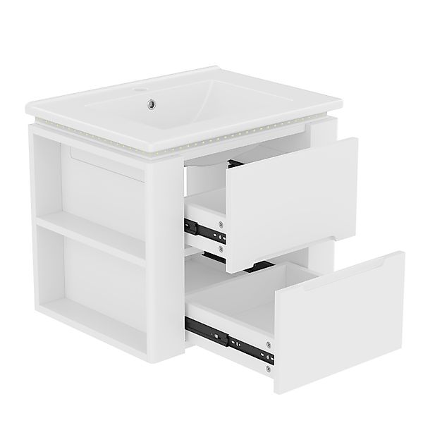 Wandhängender Badezimmerschrank mit LED-Radarsensor-Beleuchtung, zwei Schub günstig online kaufen
