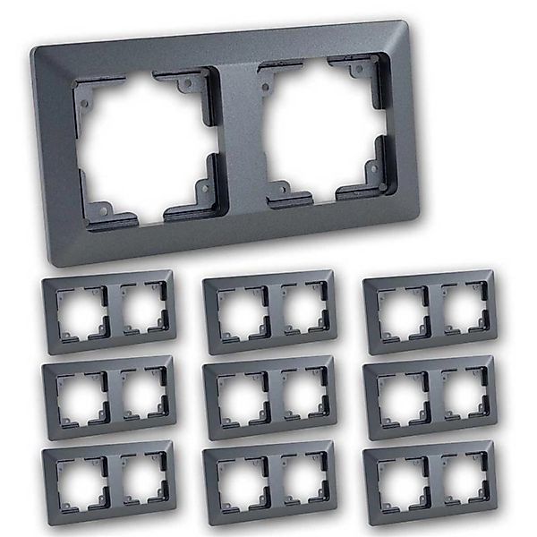 ChiliTec 10x MILOS 2-Fach Rahmen Anthrazit Doppelrahmen günstig online kaufen