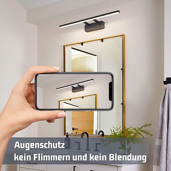 Nettlife LED Spiegelleuchte Schwarz badleuchte 60CM günstig online kaufen
