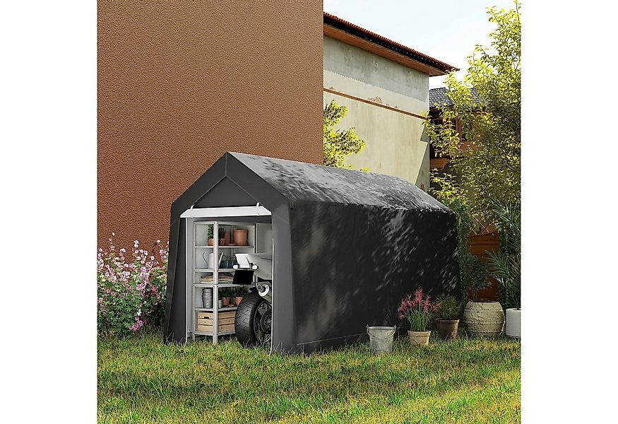 Outsunny Gerätezelt 2,1 x 3,6 x 2,35 m Garagenzelt mit UV-Schutz, Personen: günstig online kaufen