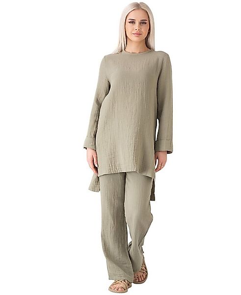 WENOR Hosenanzug Hosenanzug Tunika Set aus Musselin, 100 % Baumwolle, Modes günstig online kaufen