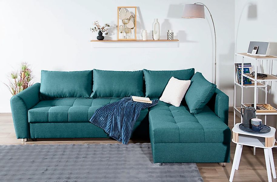 COLLECTION AB Ecksofa, Ecksofa,Bettfunktion,Bettkasten,Bonnelfederkern, Rüc günstig online kaufen