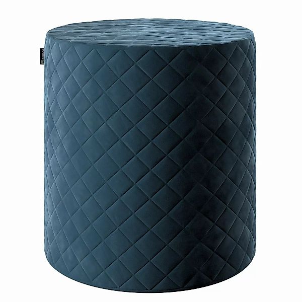 Pouf Barrel gesteppt, blau, ø 40 x 40 cm, Velvet (704-16) günstig online kaufen