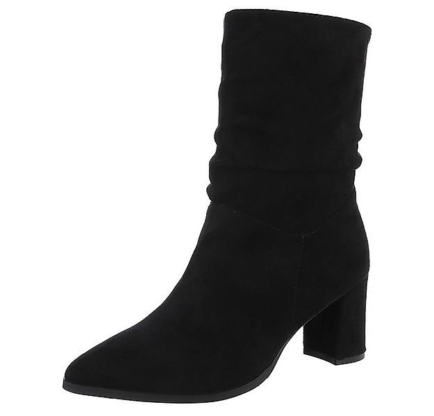 Ital-Design Eleganter Blockstiefel mit gerafftem Design für Damen Stiefelet günstig online kaufen
