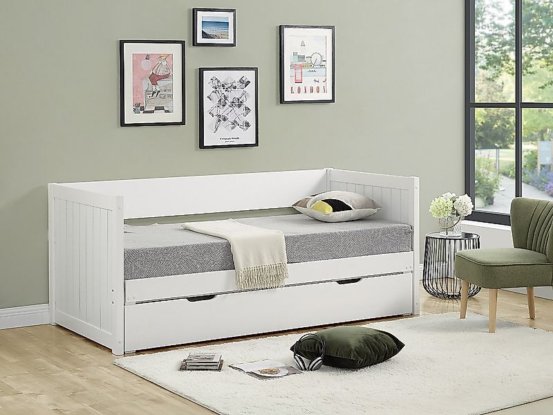 Ausziehbett - 90 x 190 cm oder 174 x 190 cm - mit ausziehbarem Lattenrost u günstig online kaufen