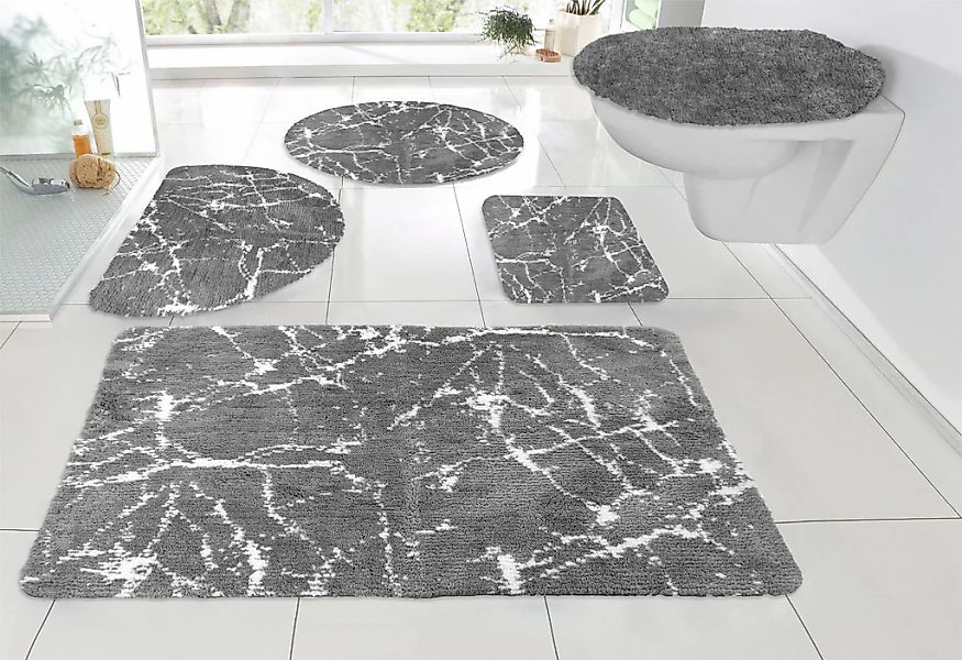 my home Badematte "Marble" Höhe 15 mm rutschhemmend beschichtet fußbodenhei günstig online kaufen