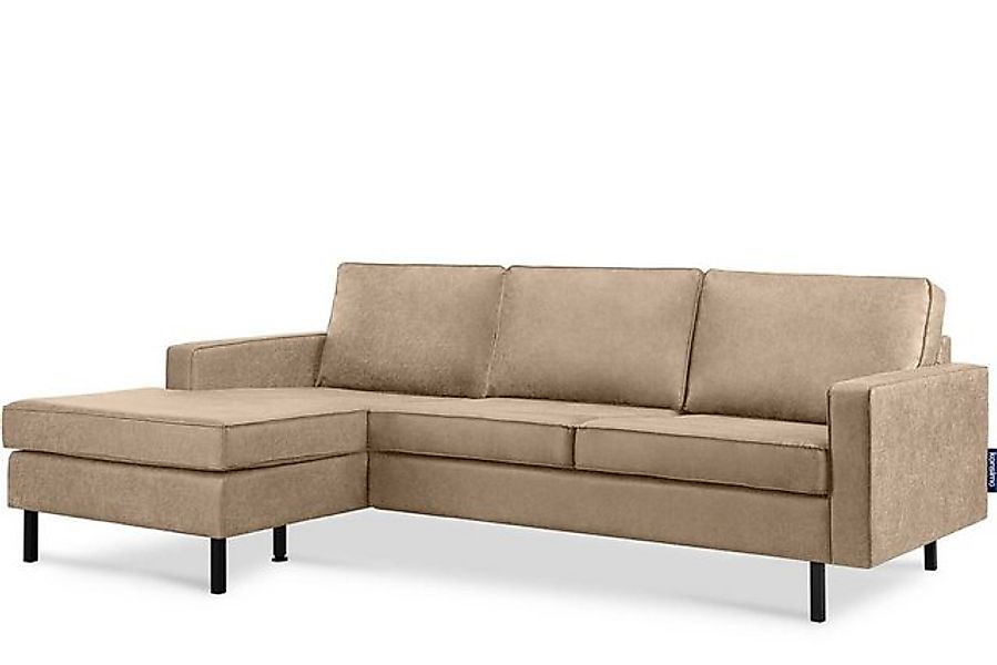 KONSIMO® Ecksofa INVIA Linkes Ecksofa mit Ottomane, Grundschicht: Echtleder günstig online kaufen