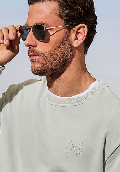 John Devin Sweatshirt, mit besonderer Waschung, kleine Logostickerei vorn günstig online kaufen