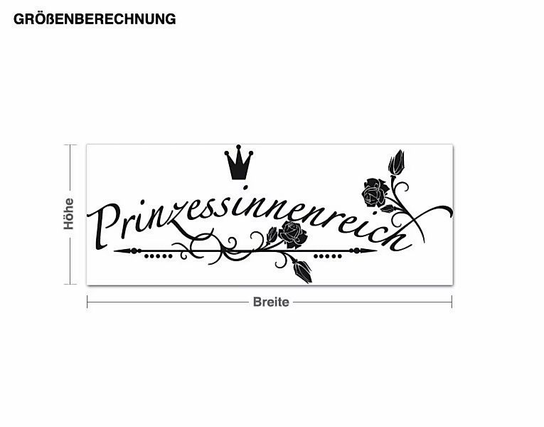 Wandtattoo Prinzessinnenreich floraler Schriftzug günstig online kaufen