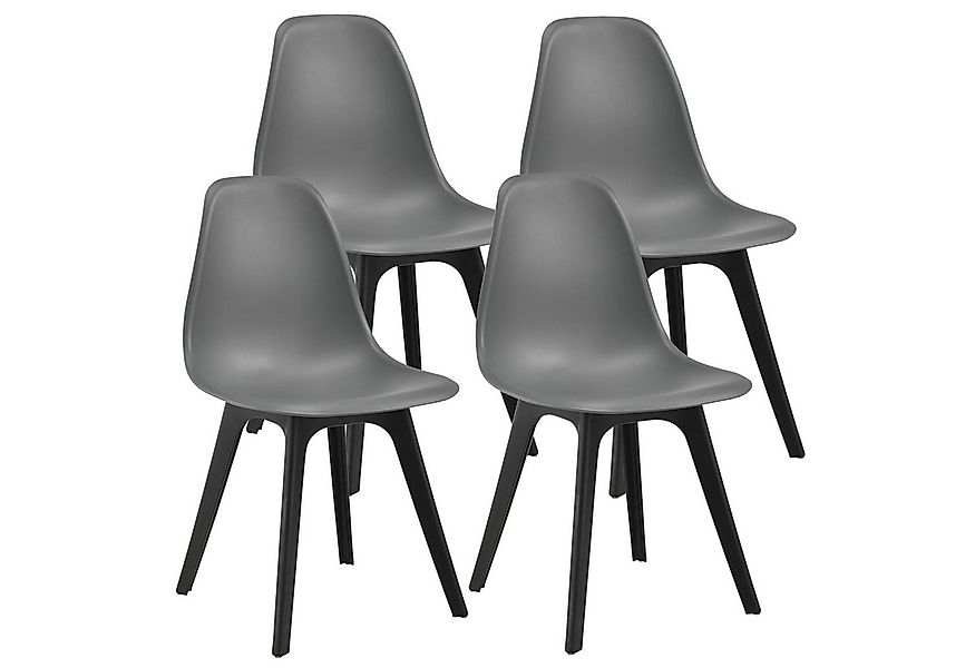 en.casa Esszimmerstuhl (4er Set), »Brevik« Kunststoff Grau/Schwarz günstig online kaufen