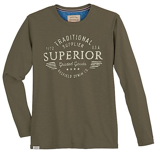 redfield Langarmshirt Redfield Übergrößen Langarmshirt SUPERIOR khaki günstig online kaufen