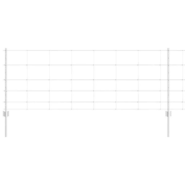 vidaXL Zaun mit Pfosten Silber 0,8 x 25 m Stahl 3337115 günstig online kaufen