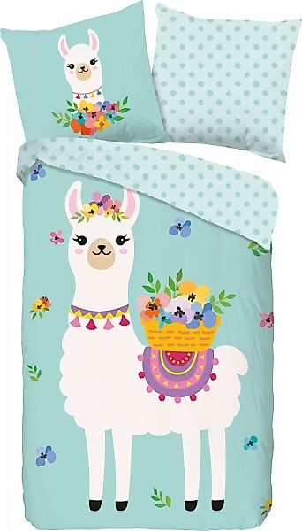 good morning Kinderbettwäsche »Llama«, Baumwolle, 135x200, Reißverschluss, günstig online kaufen