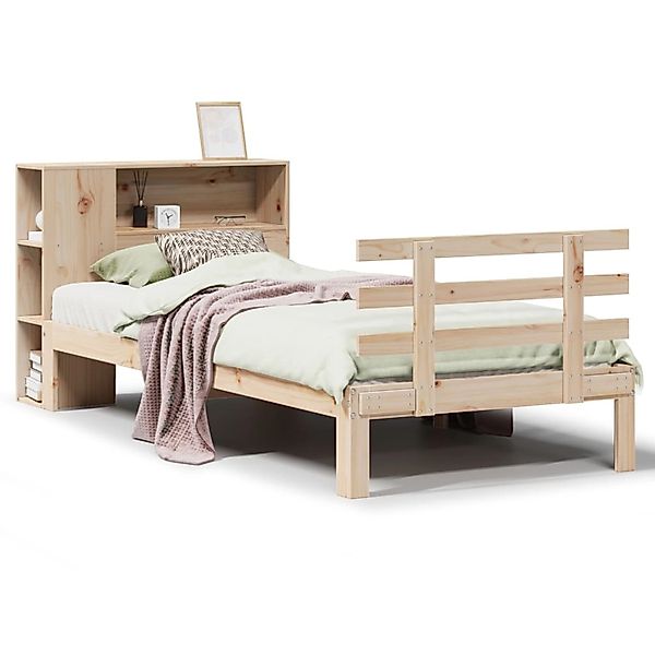 vidaXL Massivholzbett mit Regal ohne Matratze 90x200 cm Kiefer 3322733 günstig online kaufen