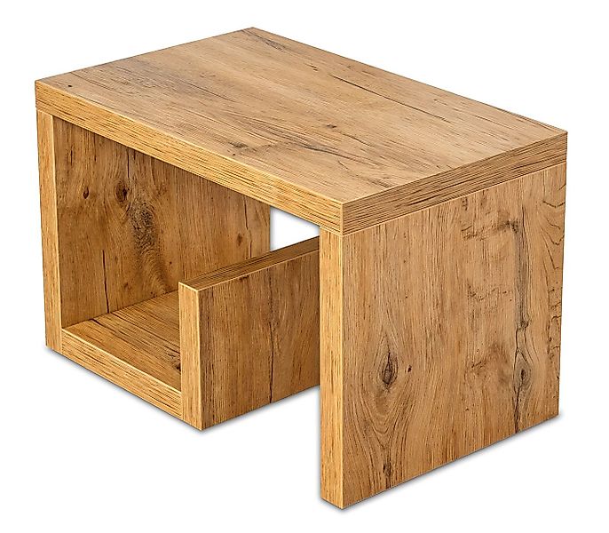 Levandeo® Couchtisch, levandeo Couchtisch Gustav Holz 59x36x36cm Wildeiche günstig online kaufen