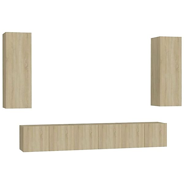VidaXL 5-tlg. TV-Schrank-Set Sonoma-Eiche Holzwerkstoff 8 günstig online kaufen