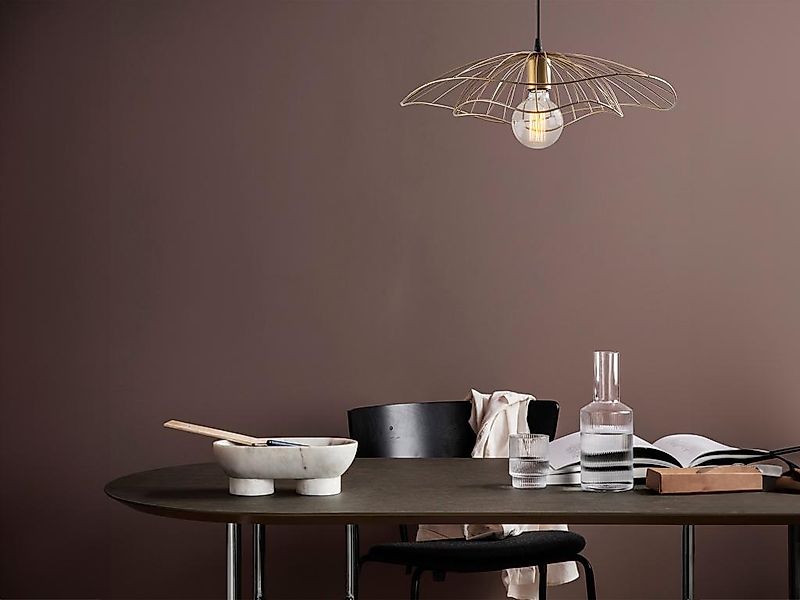 Vintage-Pendelleuchte aus Metall - 50 x 110 bis 300 cm - Goldfarben - ATHER günstig online kaufen