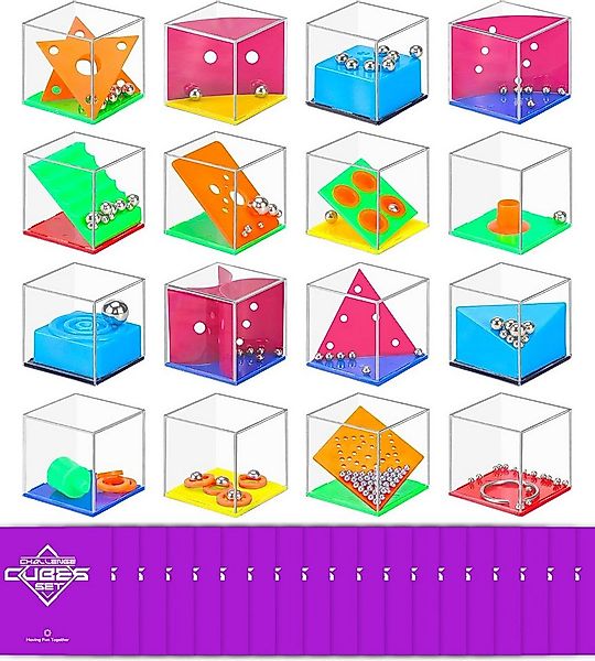 POPOLIC Lernspielzeug 16 Stück Geduldspiele für Kinder mit 16 lila Beutel, günstig online kaufen