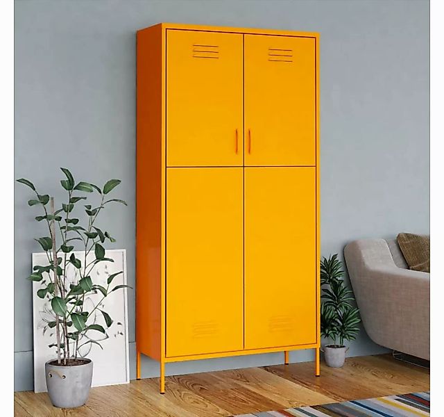 vidaXL Spind Kleiderschrank Spind Senfgelb 90x50x180 cm Stahl günstig online kaufen