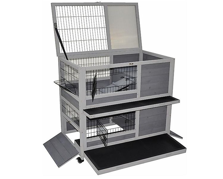 nanook Kleintierkäfig Indoor Kleintierstall Belinda grau 90 x 53 x 95 cm günstig online kaufen