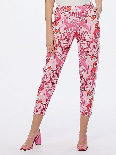 MONACO blue Stoffhose Sweathose figurumspielend mit Spitzen-Galon günstig online kaufen