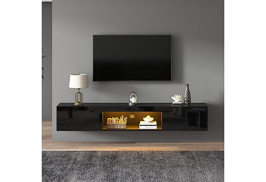 OKWISH Lowboard mit LED und Klapptüren, freistehend/hängend (TV-Schrank hoc günstig online kaufen