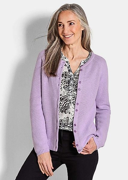 GOLDNER Strickjacke Cardigan aus Baumwolle, Rundhals Feinstrickjacke in raf günstig online kaufen