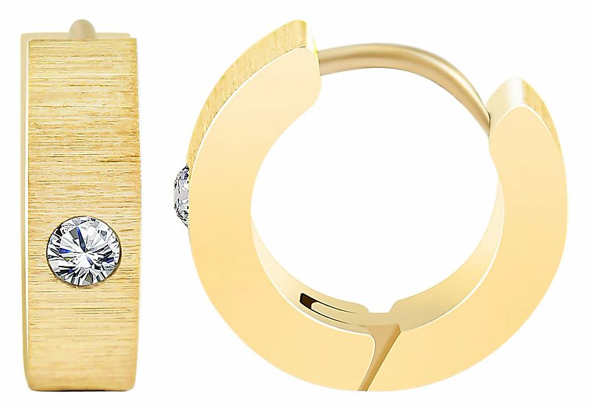 Adelia´s Paar Creolen "Damen Ohrringe – Creole aus Edelstahl mit Strass Ste günstig online kaufen