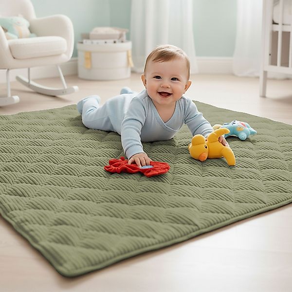 Krabbeldecke Soft-Cord wasserabweisende Sanosoft Babydecke Khaki günstig online kaufen