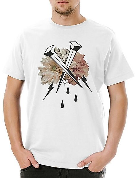 Urban Backwoods Print-Shirt Nails And Flowers II Herren T-Shirt Tattoo Olds günstig online kaufen