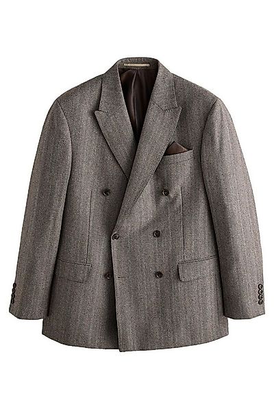 Next Sakko Zweireihes Marzotto Anzugsakko mit Fischgrätmuster (1-tlg) günstig online kaufen