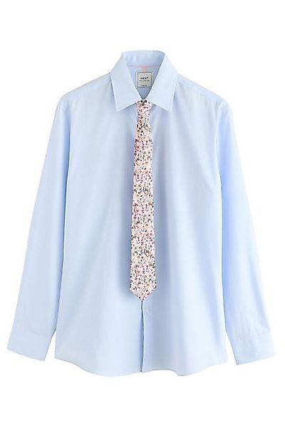 Next Langarmhemd Festliches Slim Fit Hemd mit Krawatte im Set (2-tlg) günstig online kaufen