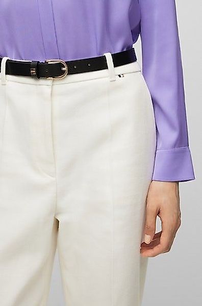 BOSS Ledergürtel Scarlet B. 2,5cm N-R mit goldfarbener Schliesse und BOSS-L günstig online kaufen