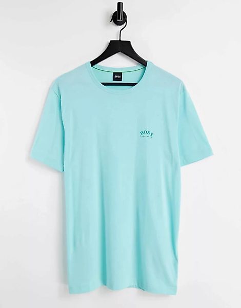 BOSS – Athleisure Tee Curved – T-Shirt mit Logo in Minzgrün günstig online kaufen