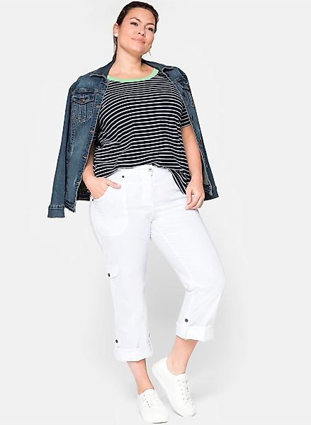Sheego Jerseyhose Cargohose Länge ca. 90 günstig online kaufen