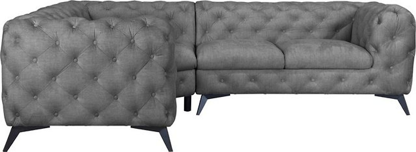 Leonique Chesterfield-Sofa "Ecksofa GLYNIS L-Form mit Wellenunterfederung, günstig online kaufen