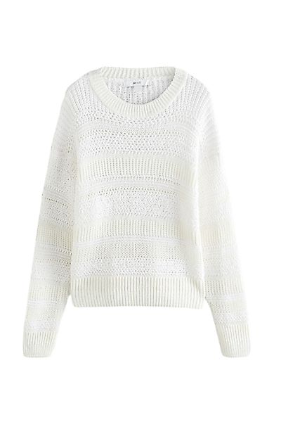 Next Rundhalspullover Gestreifter Rundhalspullover in Relaxed günstig online kaufen