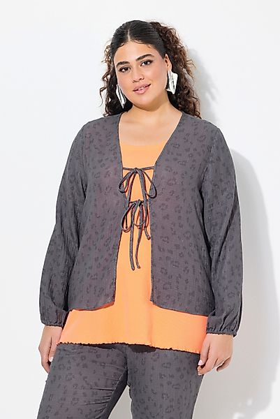Ulla Popken Tunika Musselin-Bluse doppeltes Band günstig online kaufen
